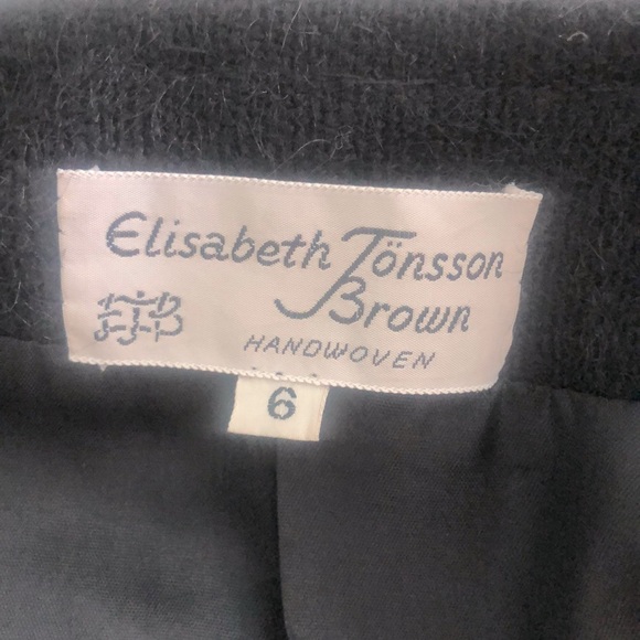 Unique Handwoven Black Jacket in Wool Mohair by Elisabeth Jonsson Brown  Size 6 - Picture 3 of 6
